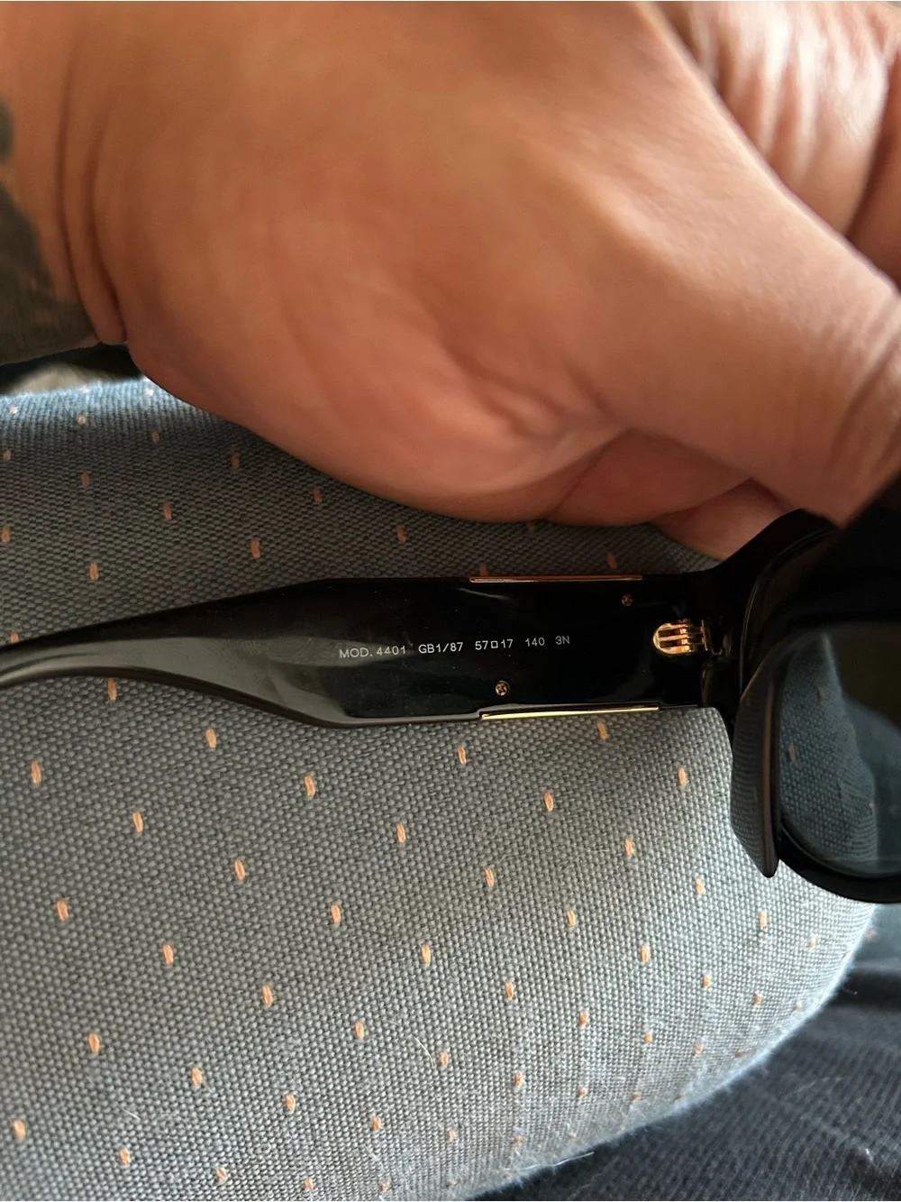 Versace Black and Gold Sunglasses Temple Arm
